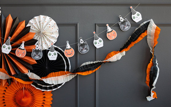 Halloween Vintage Crepe Paper Banner