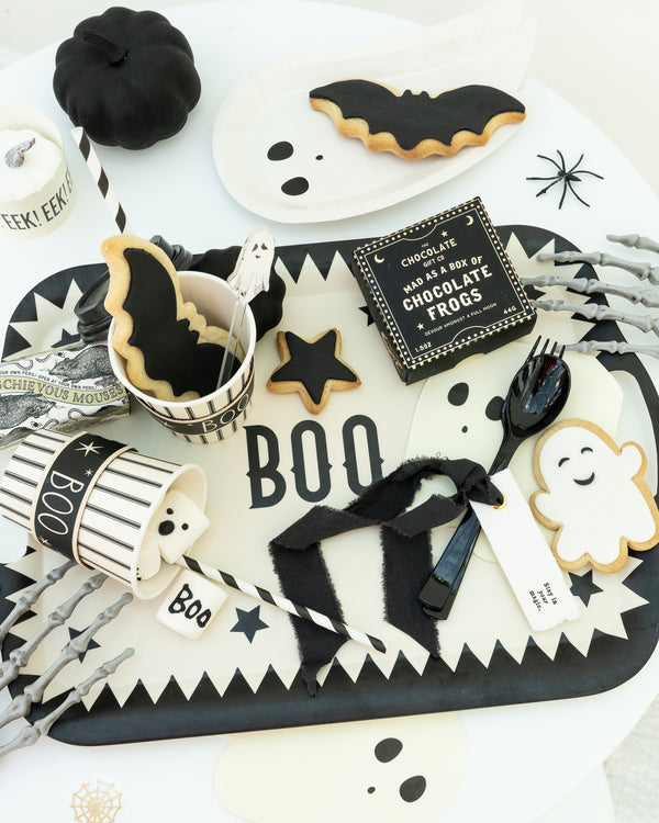 Vintage Halloween Bamboo Platter