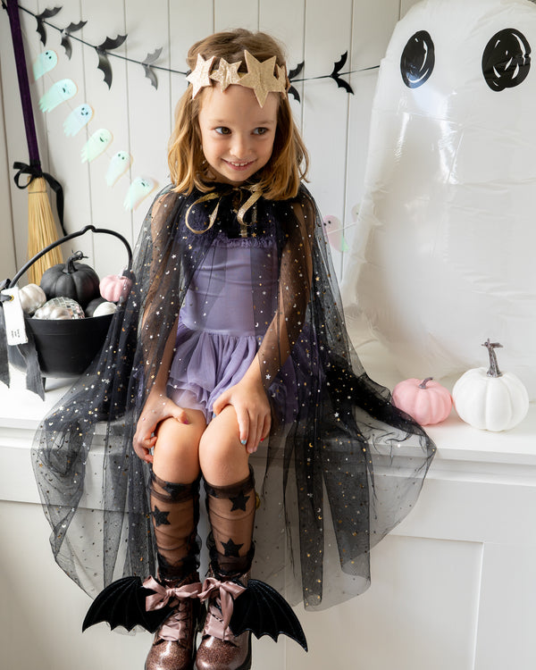 Sheer Slouch Socks with Glitter Stars