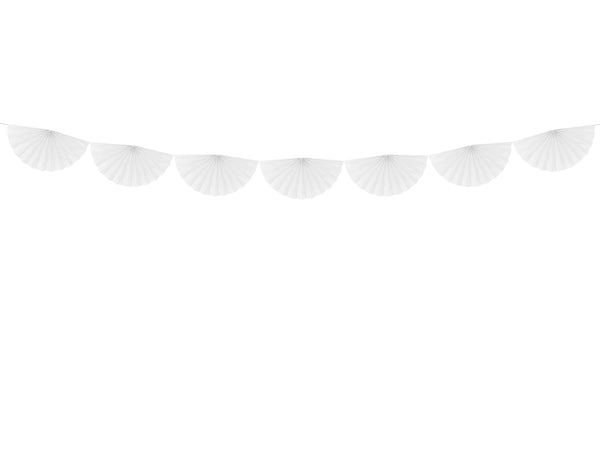 White Tissue Rosettes Garland