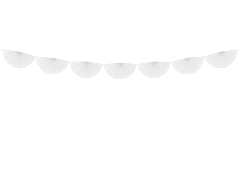 White Tissue Rosettes Garland