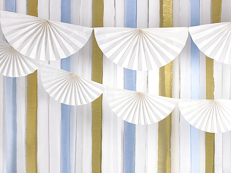 White Tissue Rosettes Garland