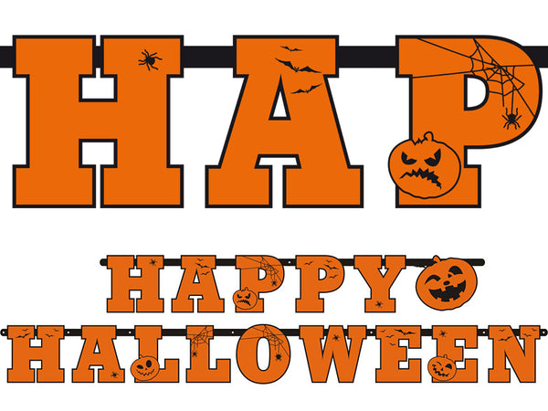 Orange Happy Halloween Banner