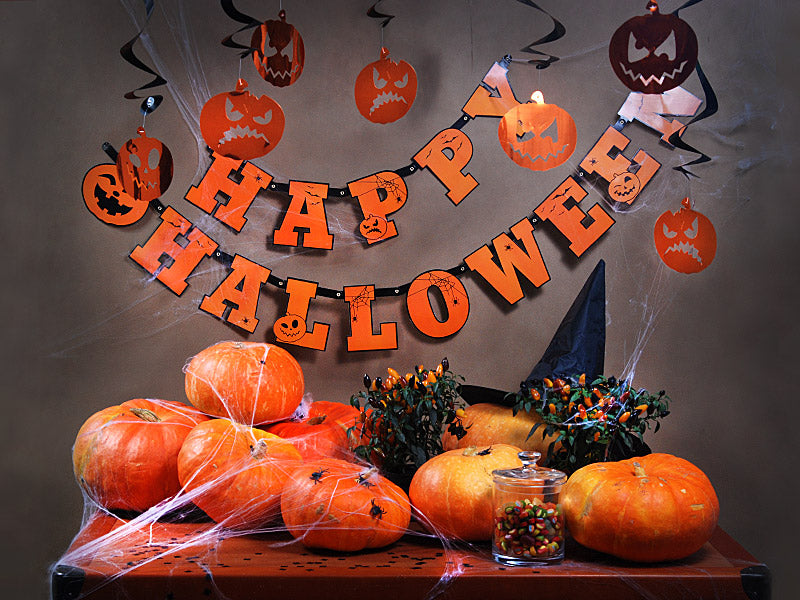 Orange Happy Halloween Banner