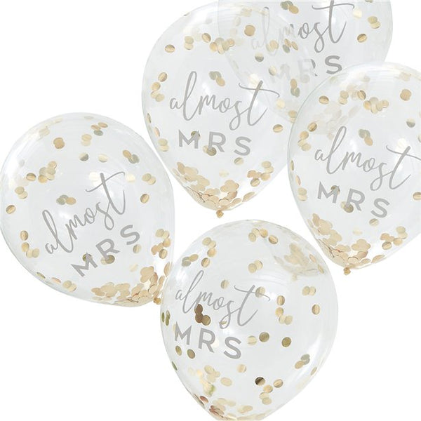 Botanical Hen Party Gold Confetti Balloons - 12" Latex