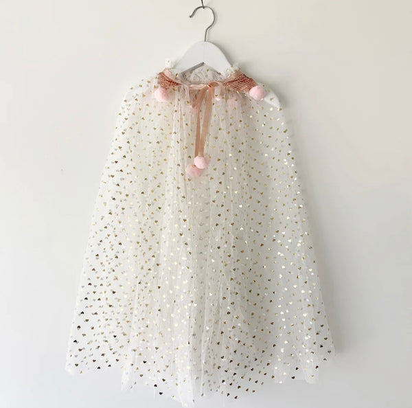 Gold Hearts Valentines Cape