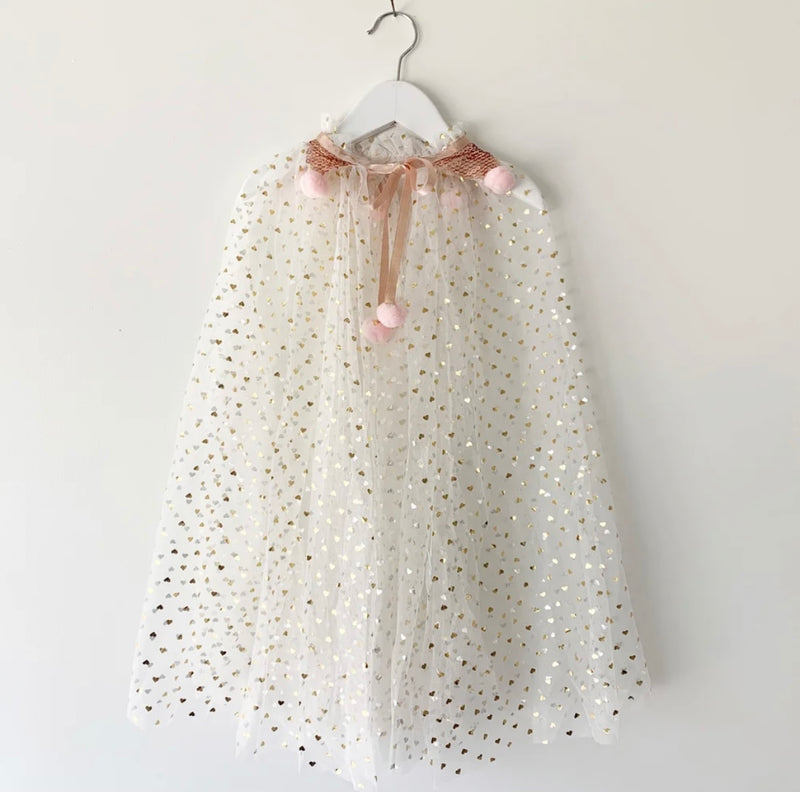 Gold Hearts Valentines Cape