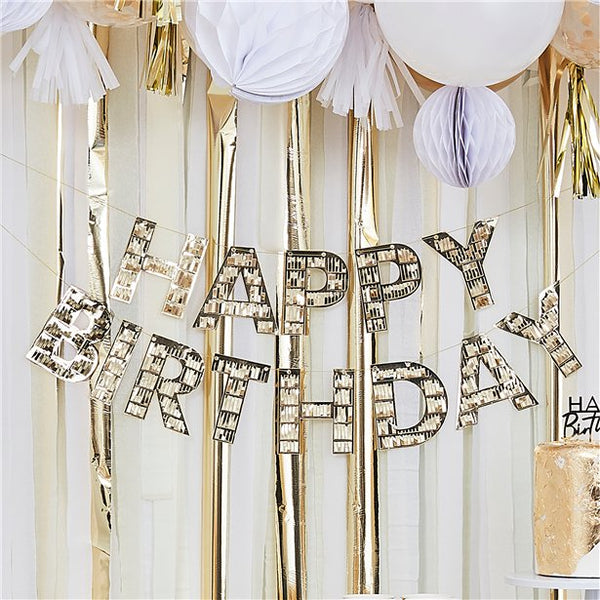 Gold Foil Fringe Letter Bunting