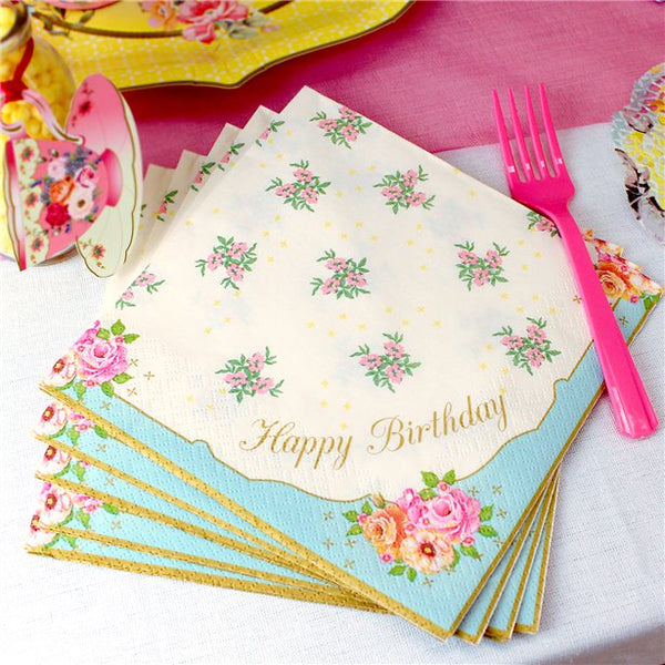 Vintage Happy Birthday Napkins