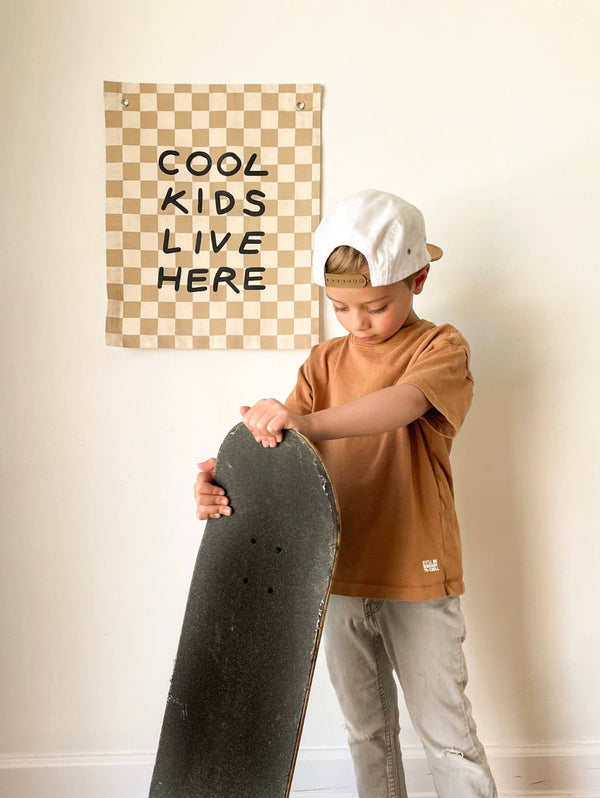 Cool Kids Live Here Banner Taupe