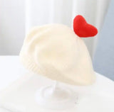Small Heart Pom Beret