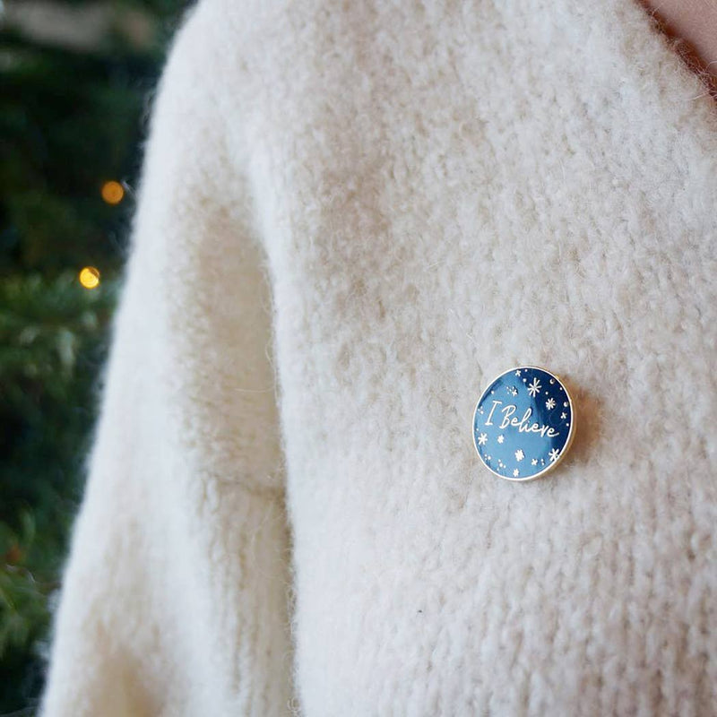 'I Believe' Blue Enamel Pin Badge