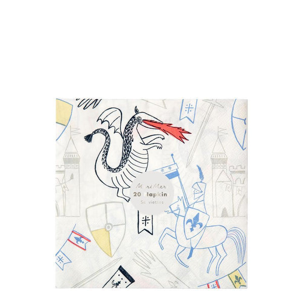 Dragon and Knights Large Napkins
