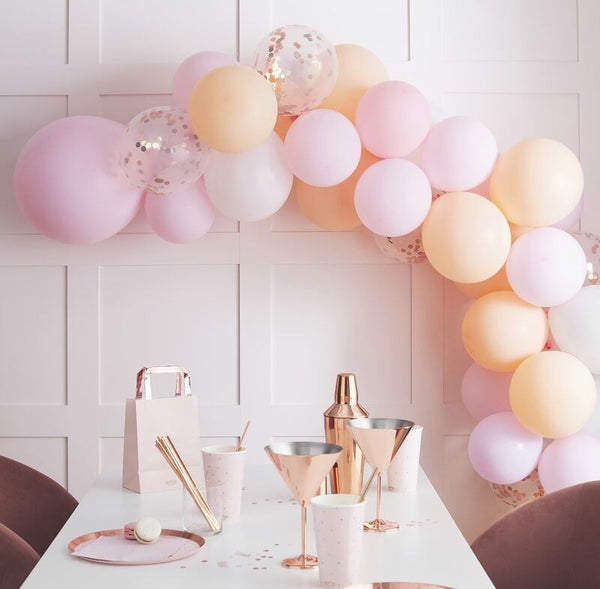 Matte Peach and Pink Party Balloon Arch Garland