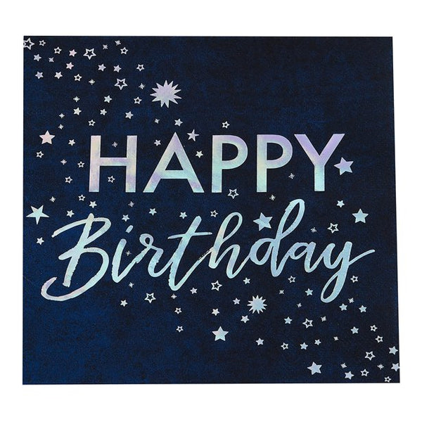 Iridescent Foiled Happy Birthday Napkins