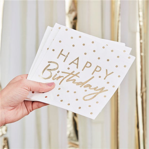 Gold Foil Paper Napkins 16pk