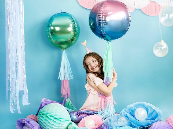 14" Foil Ombre Ball Balloon Violet and Blue