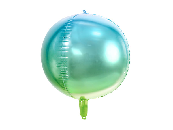 14" Foil Ombre Ball Balloon Blue and Green