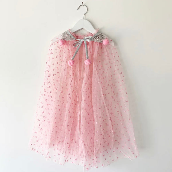 Pink Hearts Valentines Cape