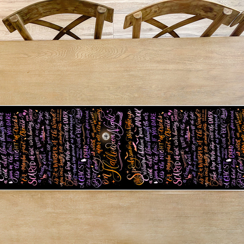 Spooky Season Halloween Poem Table Runner