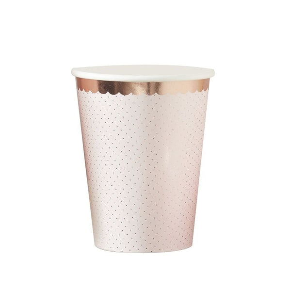Rose Gold Polka Dot Paper Cups