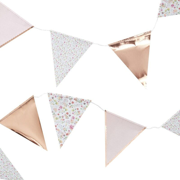 Rose Gold & Floral Print Bunting