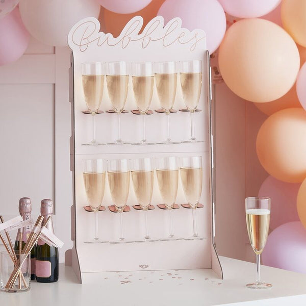 Rose Gold Foiled & Blush Cut Out Prosecco Wall