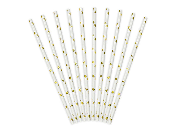 Gold Stars Paper Straws