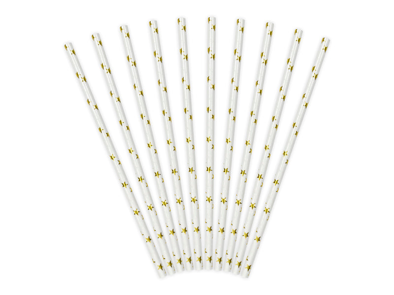 Gold Stars Paper Straws