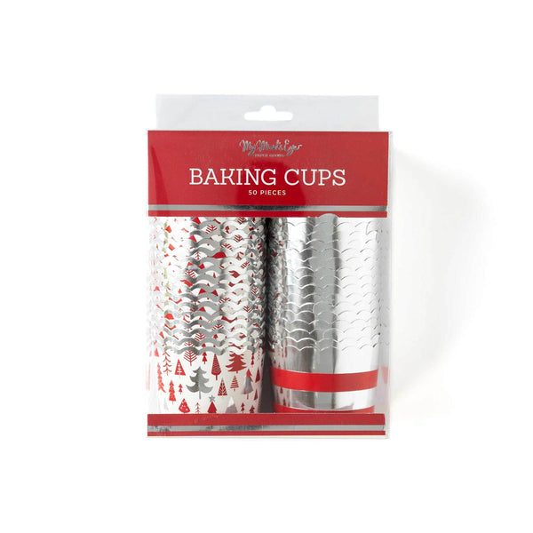 Foiled Silver Trees Food Cups