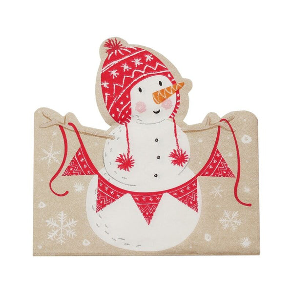 Shaped Christmas Snowman Napkins