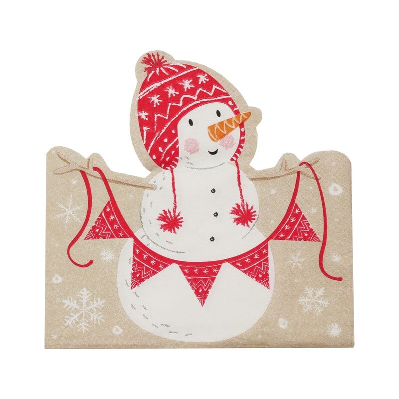 Shaped Christmas Snowman Napkins