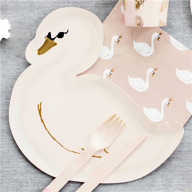 Lovely Swan Shaped Party Plates