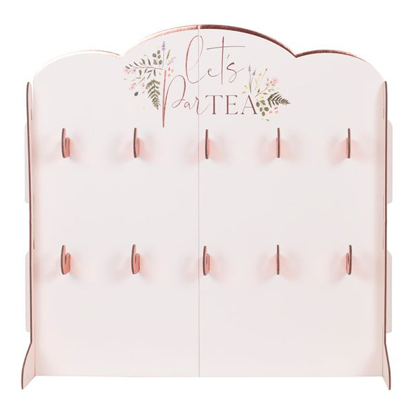 Rose Gold Floral Tea Cup Stand