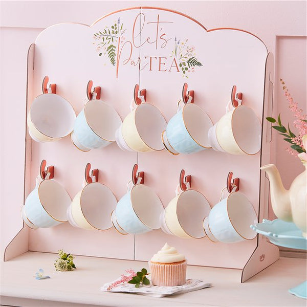 Rose Gold Floral Tea Cup Stand