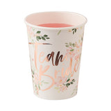 Floral Hen Party Team Bride Cups 8pk