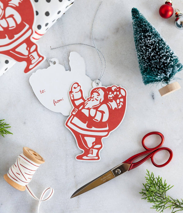 Vintage Santa Over-Sized Tags