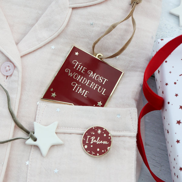 Red 'I Believe' Enamel Pin Badge