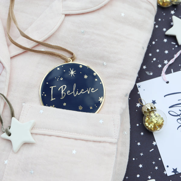 I Believe Enamel Christmas Tree Decoration