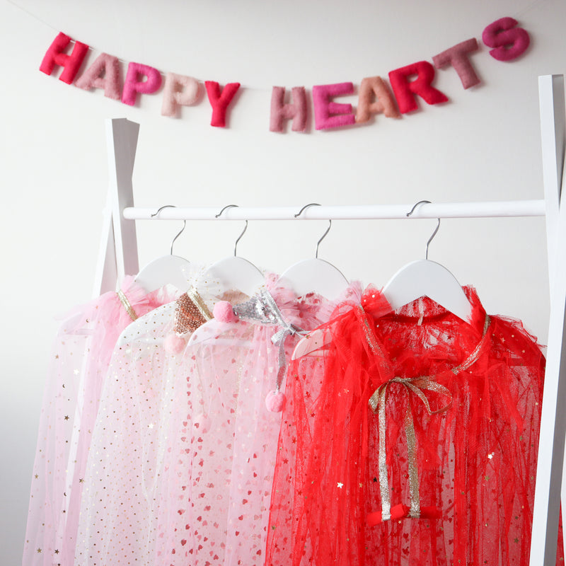Gold Hearts Valentines Cape
